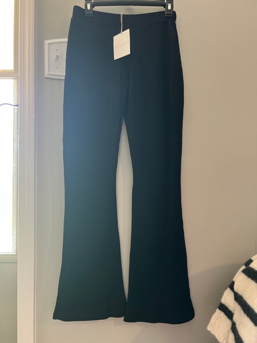 Black Women's Knit Flared Pants